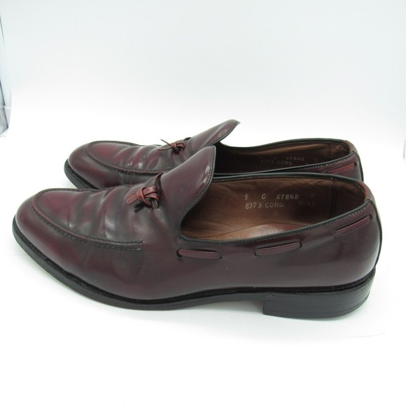 Allen Edmonds Mens Size 9 C Saratoga Loafers Burgundy Patent Leather Dress Shoes main image 5